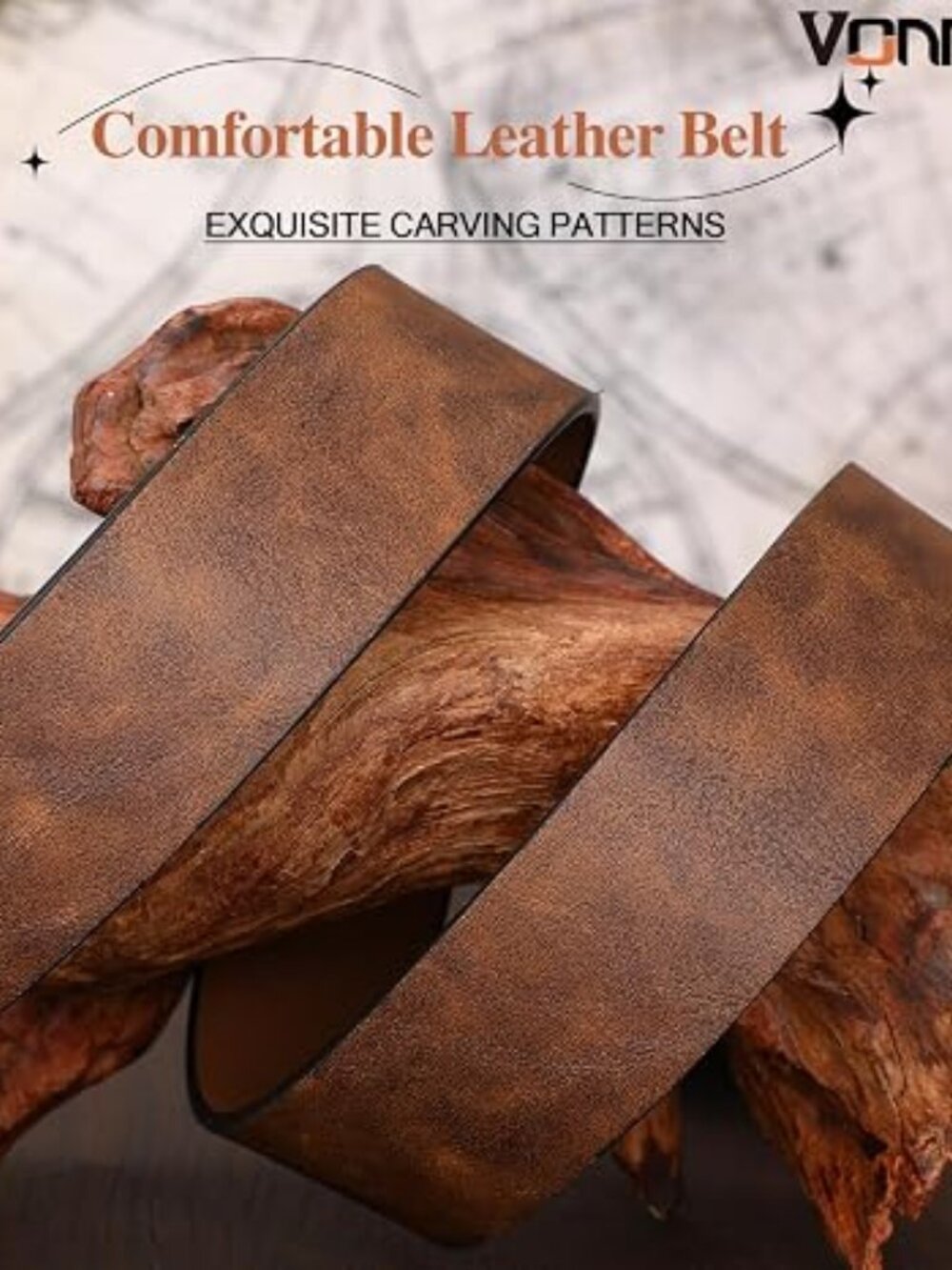 Menβs Western Cowboy PU Leather Belt | Vintage Oval Buckle | Casual Jeans Pant - Picture 4 of 6